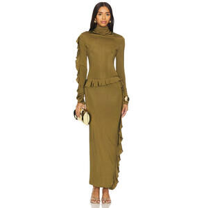 REVOLVE PARIS GEORGIA Mira Dress Olive green size S NWT $640 msrp